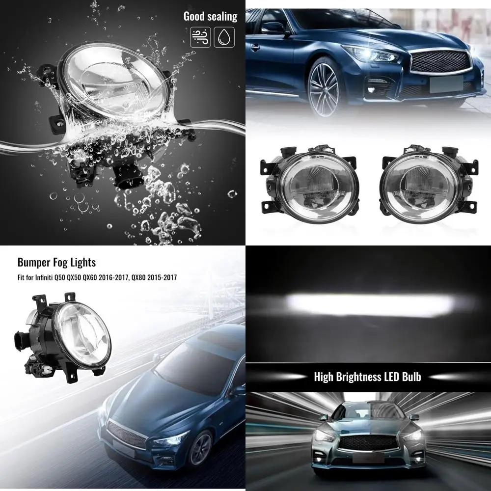 زوج من مصابيح الضباب المصد الأمامي لسيارة إنفينيتي Q50، QX50، QX60، QX80 - مجموعة جانبية للسائق والركاب