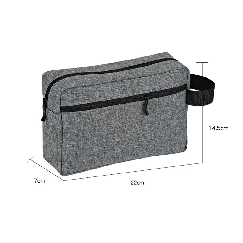 Oxford Cloth Toiletry Bag Large Capacity Waterproof Portable Travel Cosmetic Bag Gray for Men Women Bathroom Storage Organizer