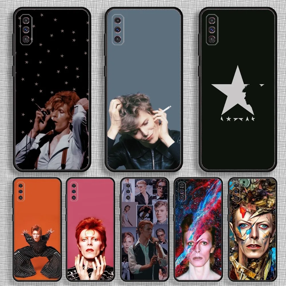 B-Bowies Singer Phone Case For Samsung S23,23,22,30,21,10,9,Note20 Ultra,Lite,Ultra,5G,Plus,FE,Black Soft Case