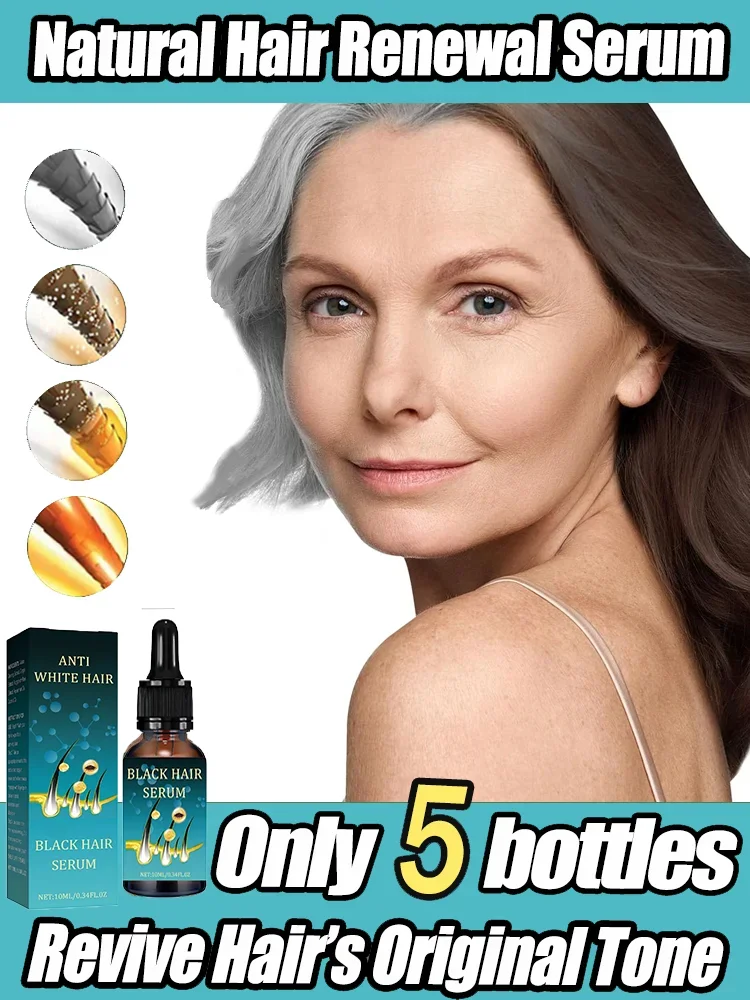 Black hair liquid removes grey hair in old age Natural anti-white ahair effective for natural ahair color and restore black