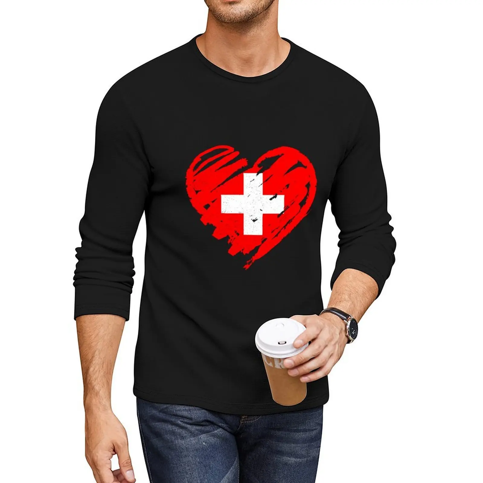 

I Love Switzerland Long T-Shirt sublime t shirt Tee shirt plain t-shirt sweat shirts mens t shirt