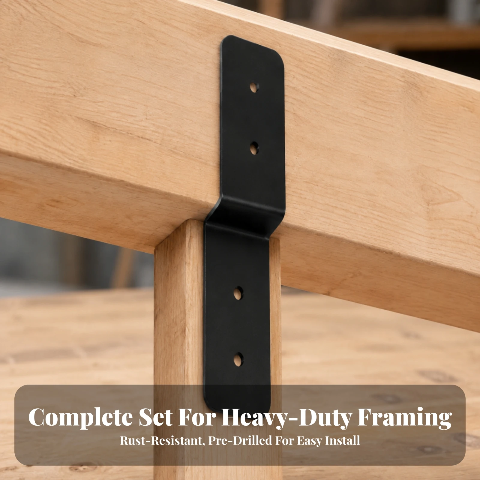 4 Pieces Z-Shaped Connector Bracket Corrosion Resistant Post-to-Beam Connector Post to Beam Support Long-Lasting for DIYers