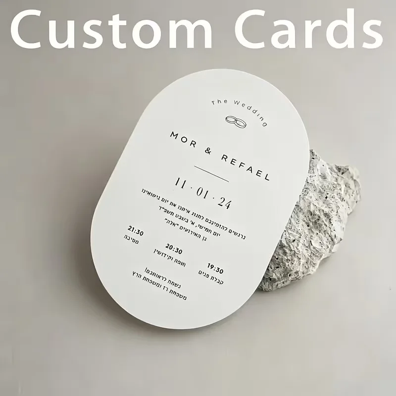 Large Oval Cardstock Customizable Text & Pattern Paper Card 3.94x5.91 Inch Size Perfect for Party Wedding Invitations Menu Cards