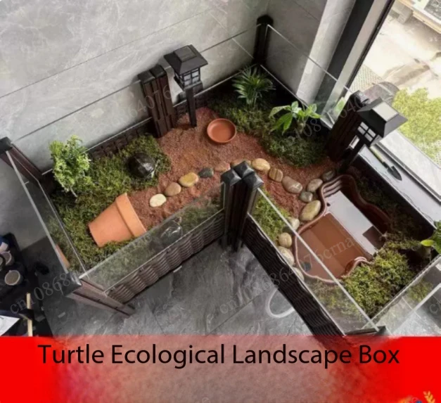 Complete Home Landscaping Breeding Kit Yellow-Margined Box Turtle Special Aquatic-Terrestrial Habitat Tank
