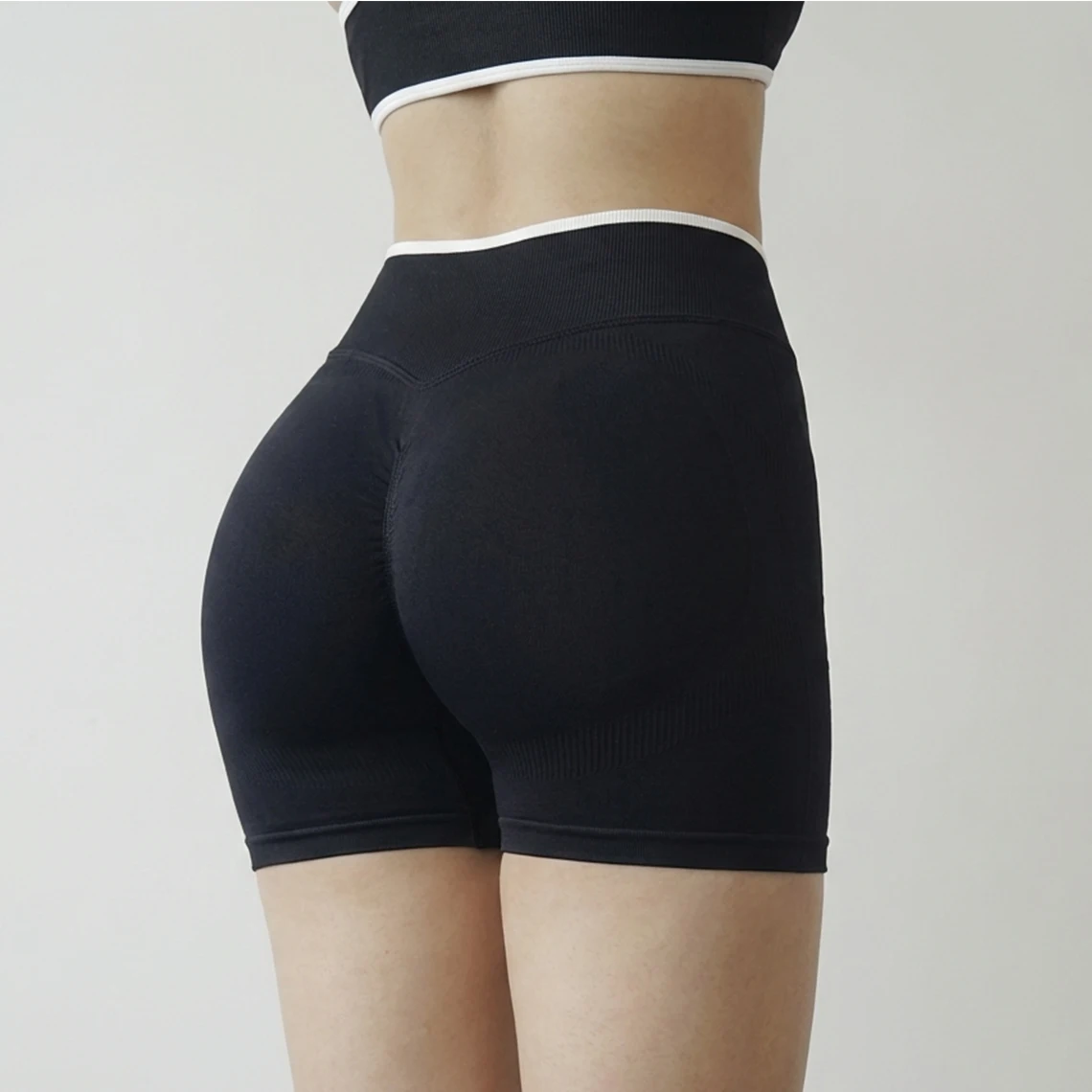 Damen High-Waist Nahtlose Yoga-Shorts Sommer Hochelastische Gym-Shorts Laufshorts Pilates-Bekleidung Radsport-Trainingsshorts – Detail 12