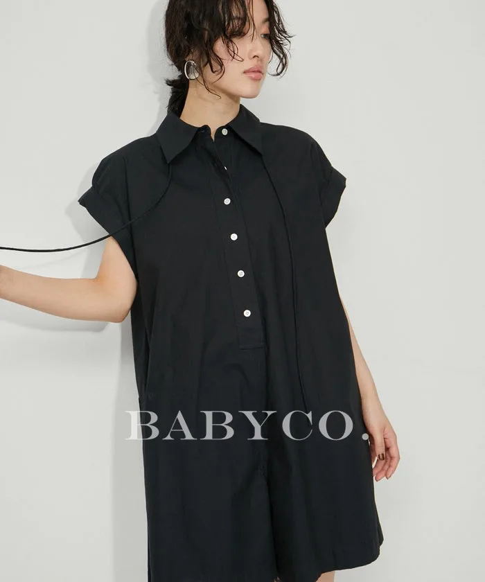 French Vintage Loose Casual Safari Style Wide Leg Jumpsuit Shorts Shirt Japanese Office Lady Casual Long Short-sleeved Blouses