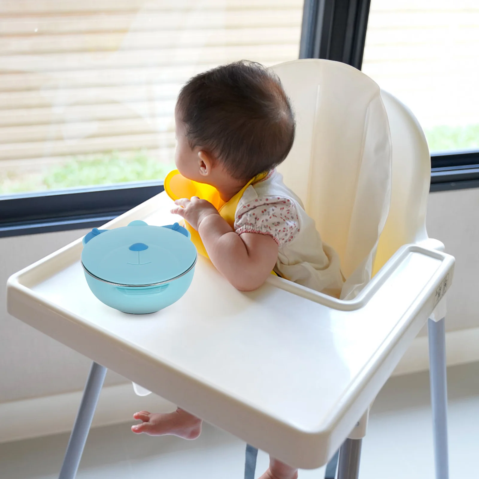 Tazas con ventosa para bebés, vajilla aislante práctica de Pp de seguridad para bebés, acero inoxidable para niños pequeños