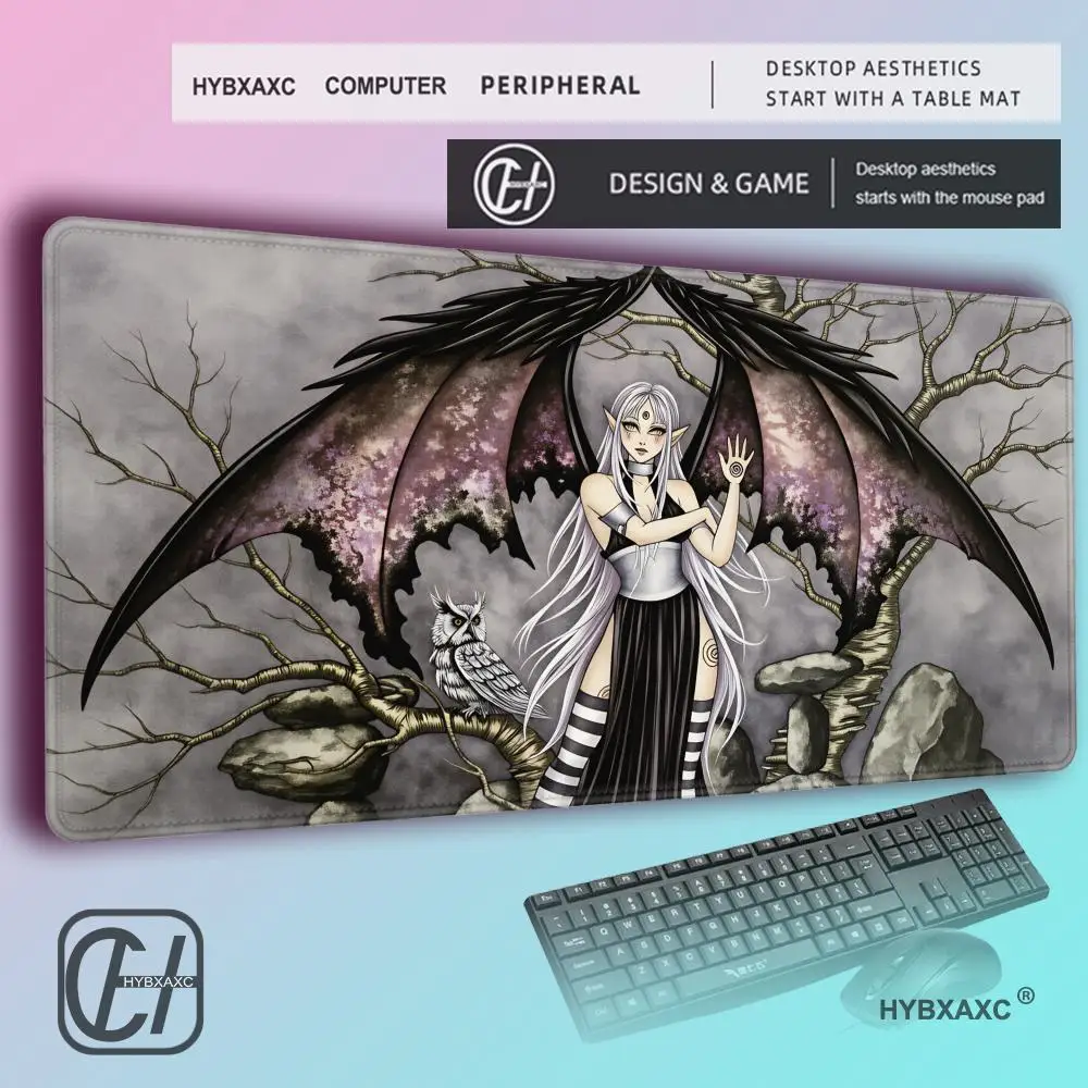 HYBXAXC Yu-Gi-Oh Blue-Eyes White Dragon Moonlight TCG Playmat Sewn Edge Anti-slip Card Game Mouse