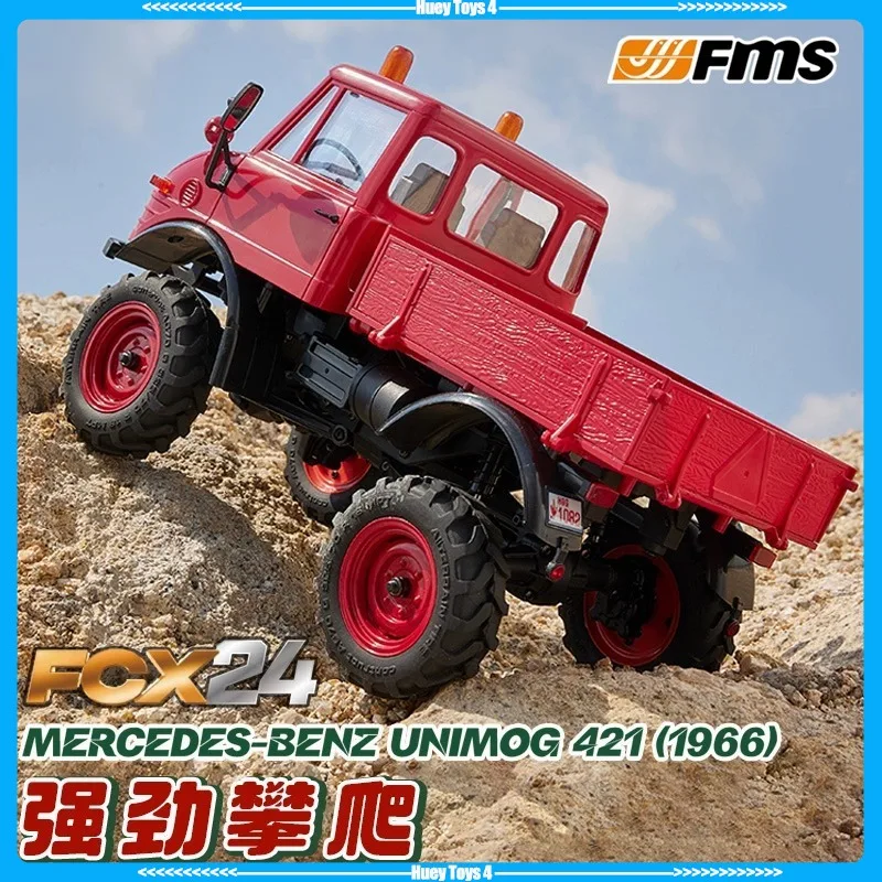 Fms 1/24 unimog fcx24 veículo de controle remoto modelo de simulação elétrica tração nas quatro rodas veículo de escalada off-road brinquedo adulto