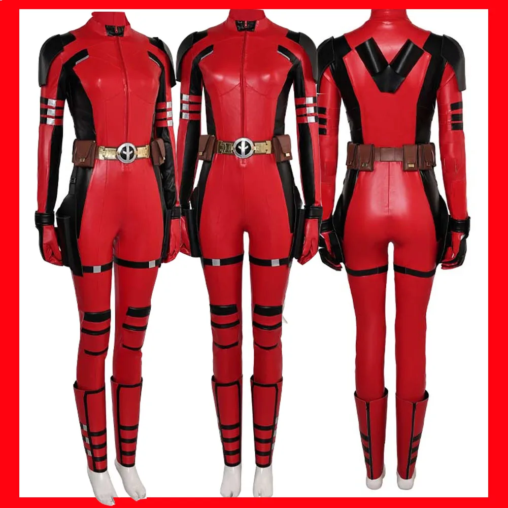 Lady Pool Cosplay Dead Cosplay Pool Female Style Costume Adult Women Fantasy Mask Jumpsuit Halloween Role Playing Clothes