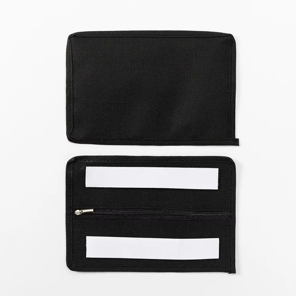 Strong Adhesive Hidden Storage Bag Black Zipper Closure Discreet Wallet Bag Anti-peep Feature Concealed Design