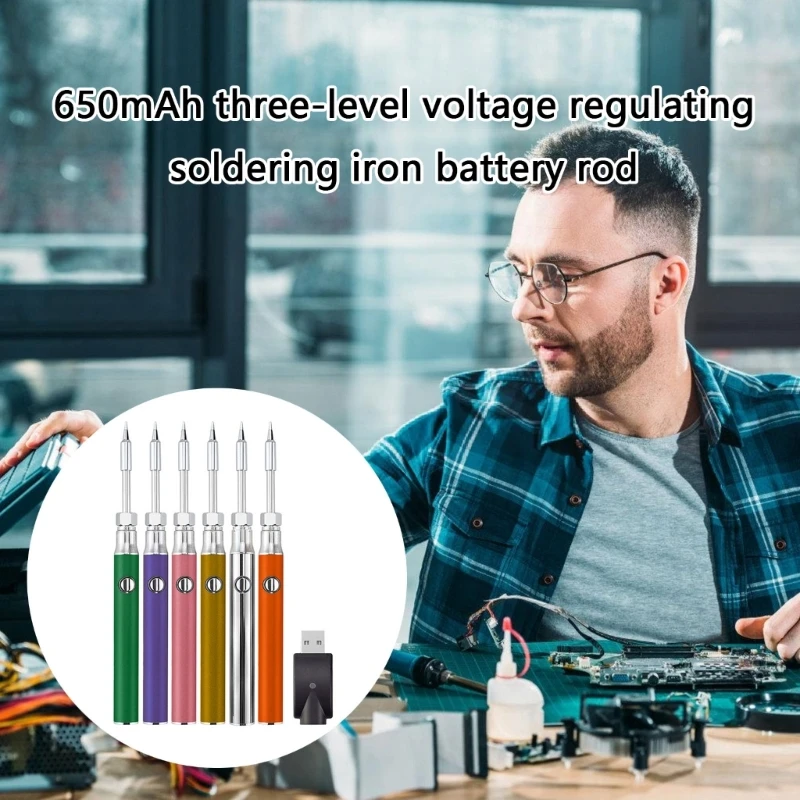 Fast Heating 650mAh Soldering Iron Battery Wand Welding Tool With Three Voltages Levels For Professional & Casual Users 37JD
