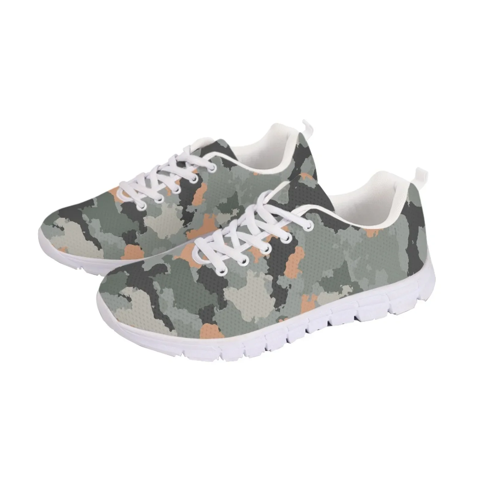 Lightweight Blue Camouflage Sneakers Breathable Quick-Drying Net Cloth Upper Lace-Up Running Shoes Fit Give Spouse Holiday Gift