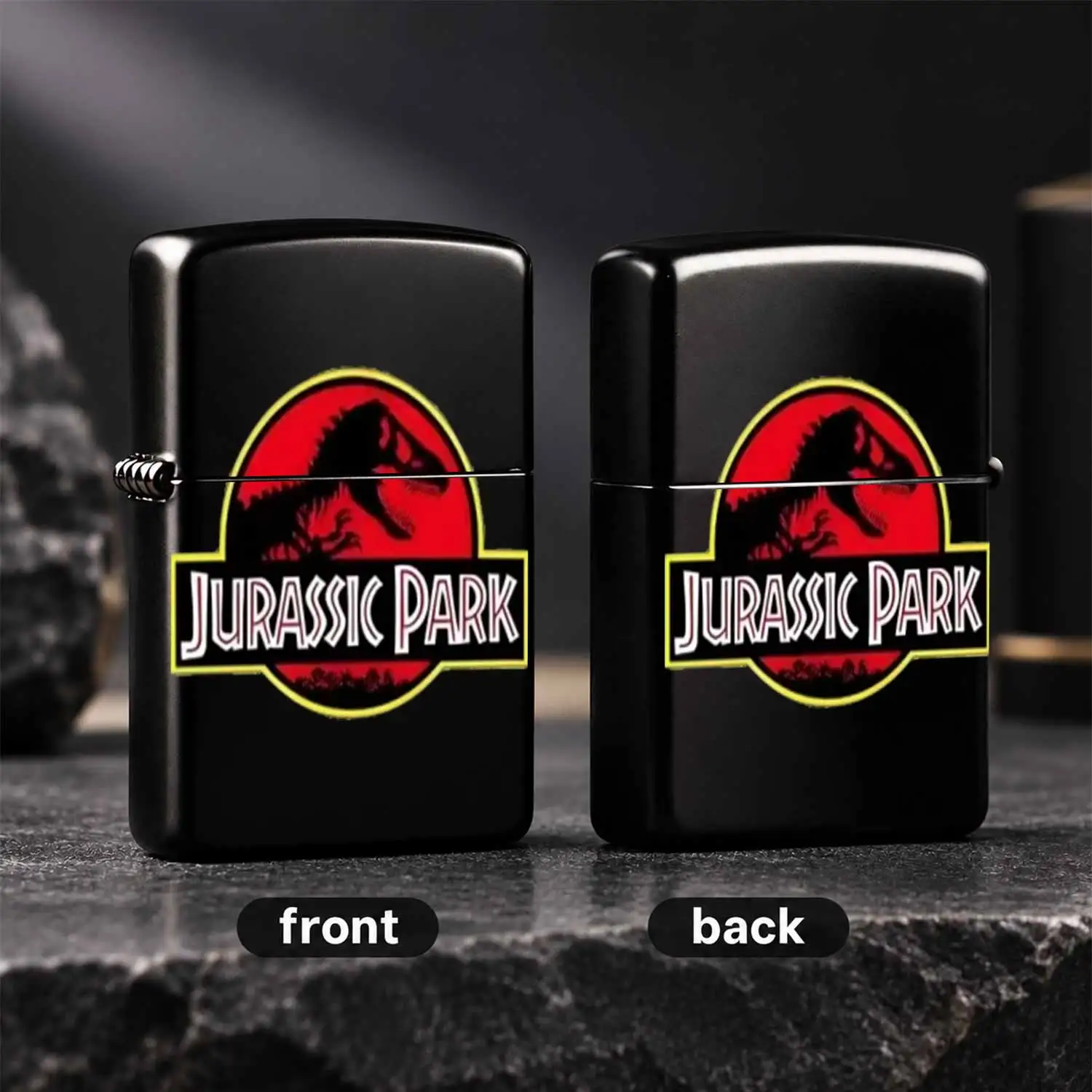 Classicthemed Portable Lighter, Trendy Dinosaur Silhouette Print Design, Suitable For Daily Scenarios, Home Outdoor Travel Use, Practical High-Value Daily Tool, Ideal Gift For Movie Fans A Humorous And Interesting Lighter