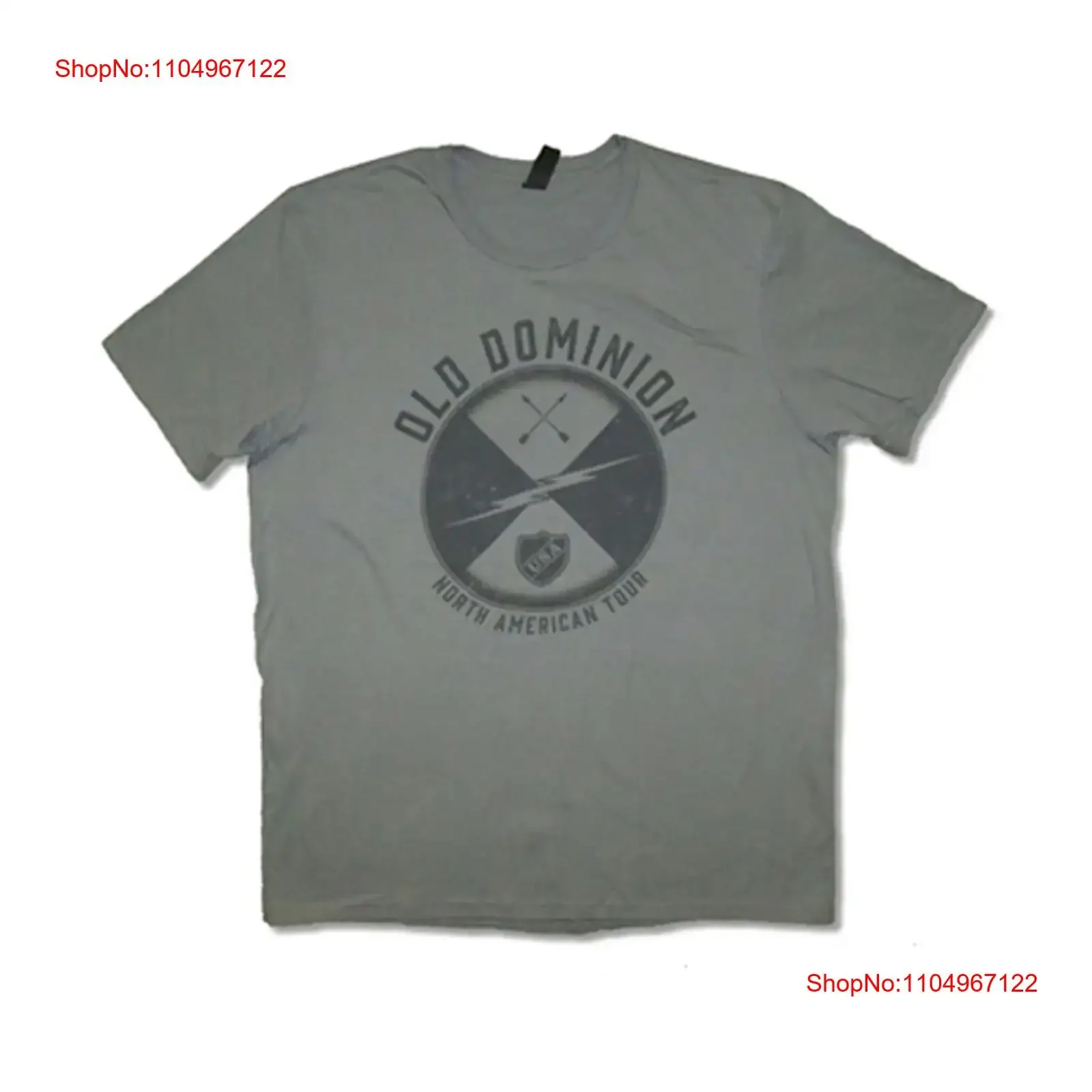 Camiseta Old Dominion Bolt para hombre, pequeña, gris, vintage, lavada, ligeramente transpirable, ropa de calle cómoda, gráfico informal para hombre