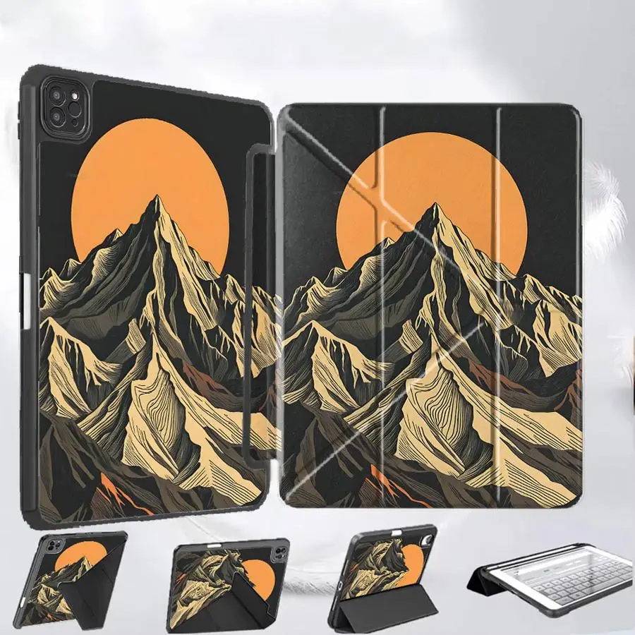 

Чехол-подставка Snow Mountain для планшетов iPad Mini 6, 7, Pro 2025, Pro 11-го, 10-го, 9-го, 8-го, 7-го поколений, 12.9 дюймов, Air 4, 5, M3, M2, M4, 11 дюймов