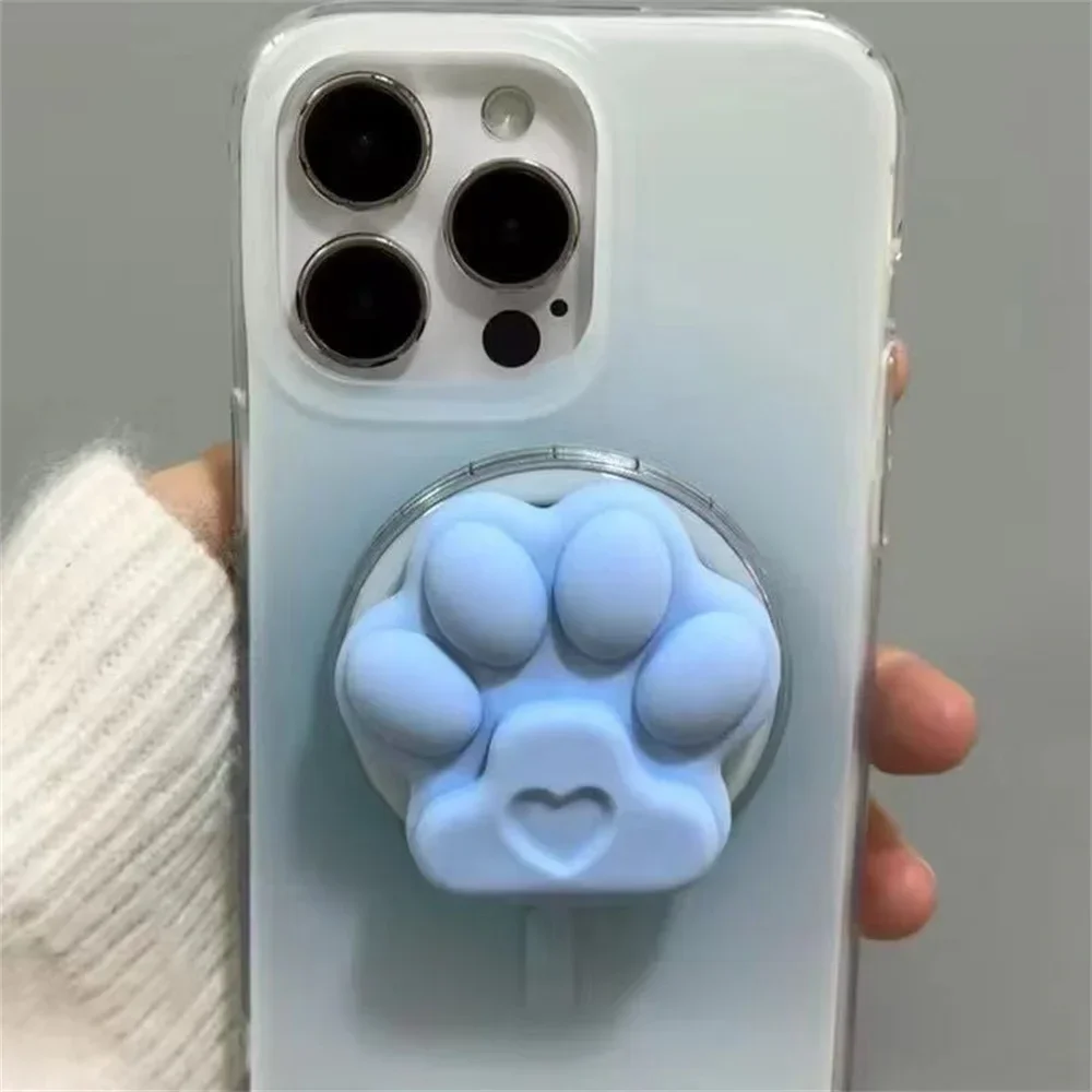 Penyangga Ponsel Magnetik INS Style Cat Paw Magsafe Lipat untuk iPhone 17, Aksesoris Ponsel, Penahan Ponsel