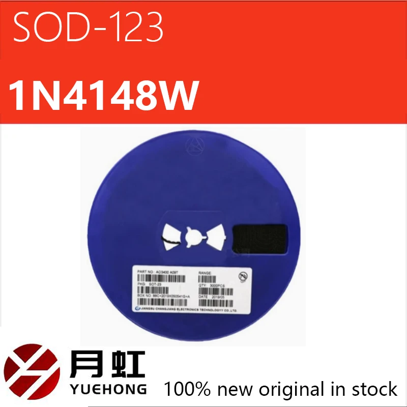 100/1000/3000pcs SMT switch diode IN4148 1N4148W T4 silk screen SOD123 1206 volume