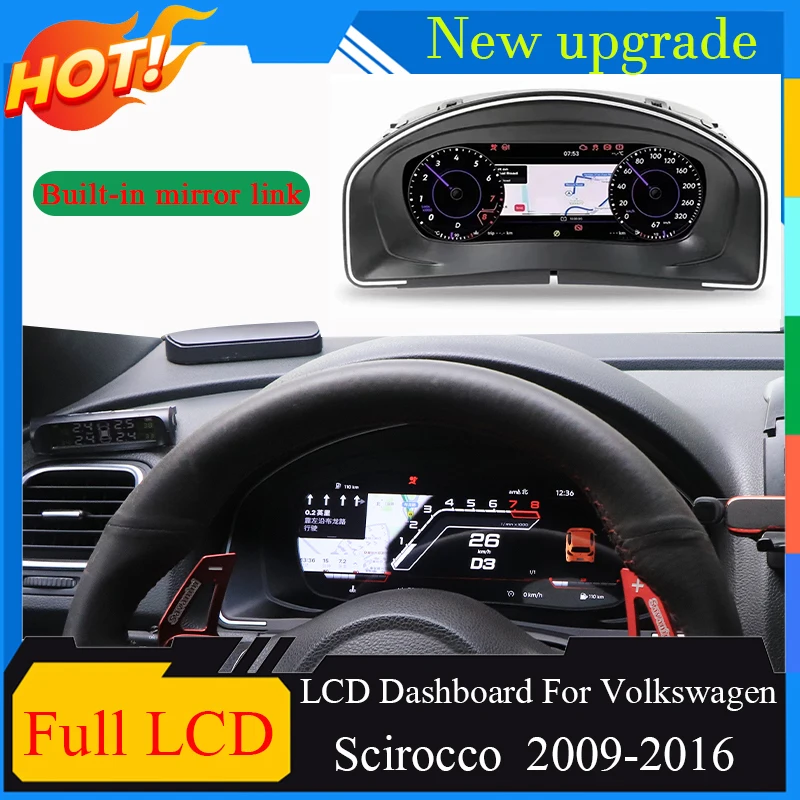 upgrade Dashboard Virtual Instrument Cluster CockPit Digital Panel LCD Speedometer For VW Scirocco 2009-2016 Full LCD Screen