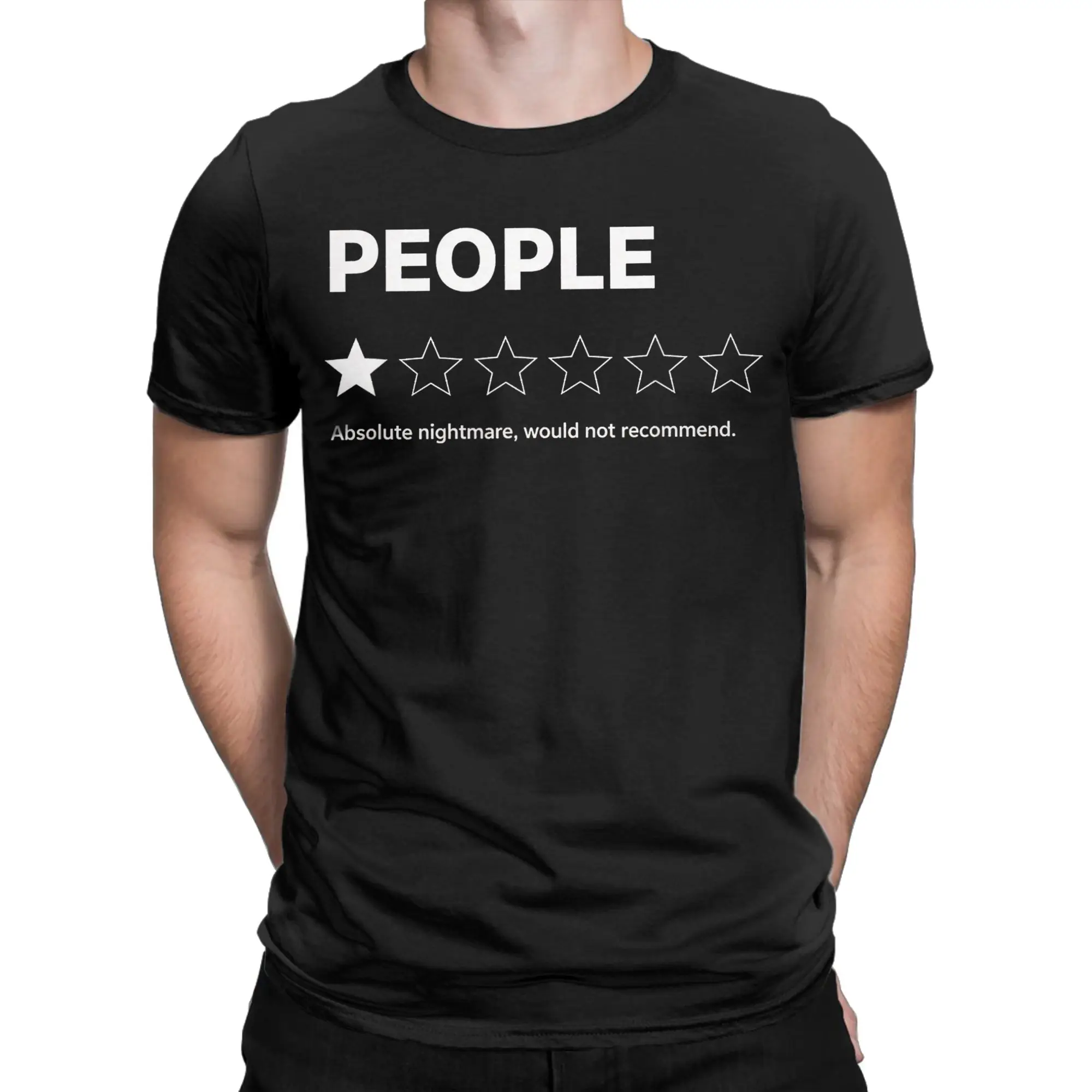 People One Star Absolute Nightmare Would Not Recommend Funny T-Shirts Men Women 100% Cotton Tees Short Sleeve T Shirt Clothes