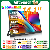 HGFRTEE 14.1inch Mobile Portable Monitor IPS Second Game Screen Extended Display for Laptop with Bracket For xbox/raspberry Pi