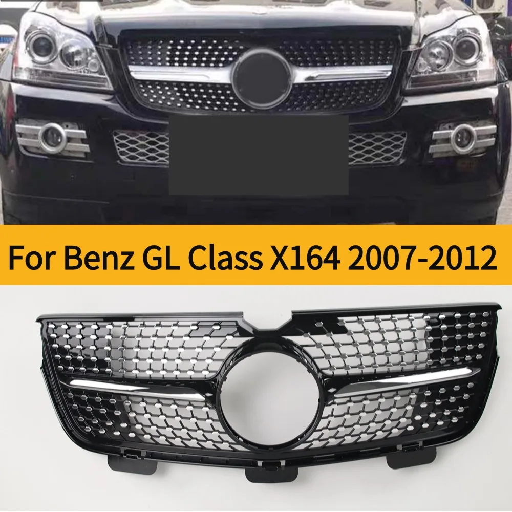 Front Upper Bumper Center Grille Radiator For Mercedes-Benz GL Class X164 2007-2012 GL320 GL350 GL450 GL500 GL550Tuning