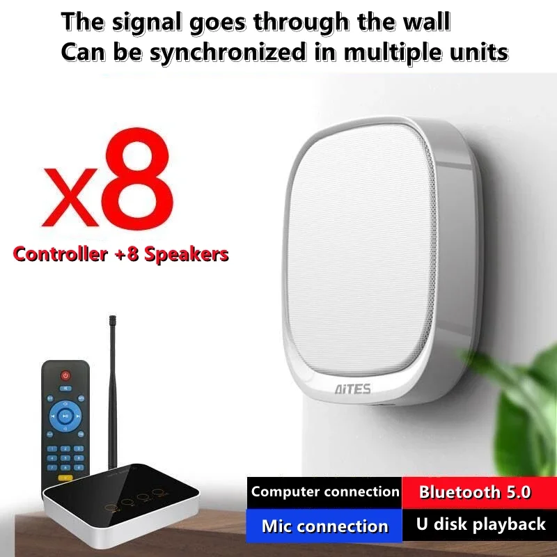 Wiring-free Wall-mounted Bluetooth Speaker Wireless Audio Transmitter USB Multiple Synchronous Broadcast Store Specific Boom box