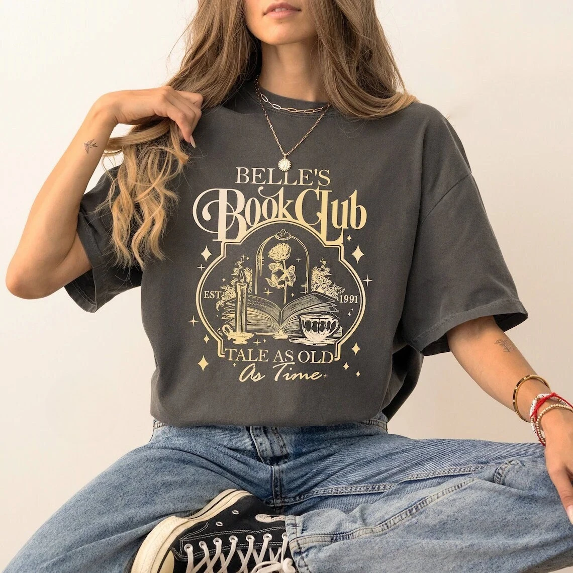 Retro Belles Book Shop Shirt Tale as Old as Time Shirt Disney Belle Princess Shirt Die Schöne und das Biest Shirt