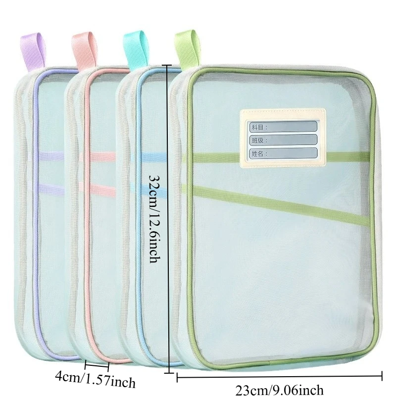 A4 ตาข่ายแฟ้มกระเป๋า 3 ชั้นขนาดใหญ่ความจุ L รูปร่างเปิดโปร่งใส Organizer นักเรียนสอบโฟลเดอร์เอกสารกระเป๋าเก็บ