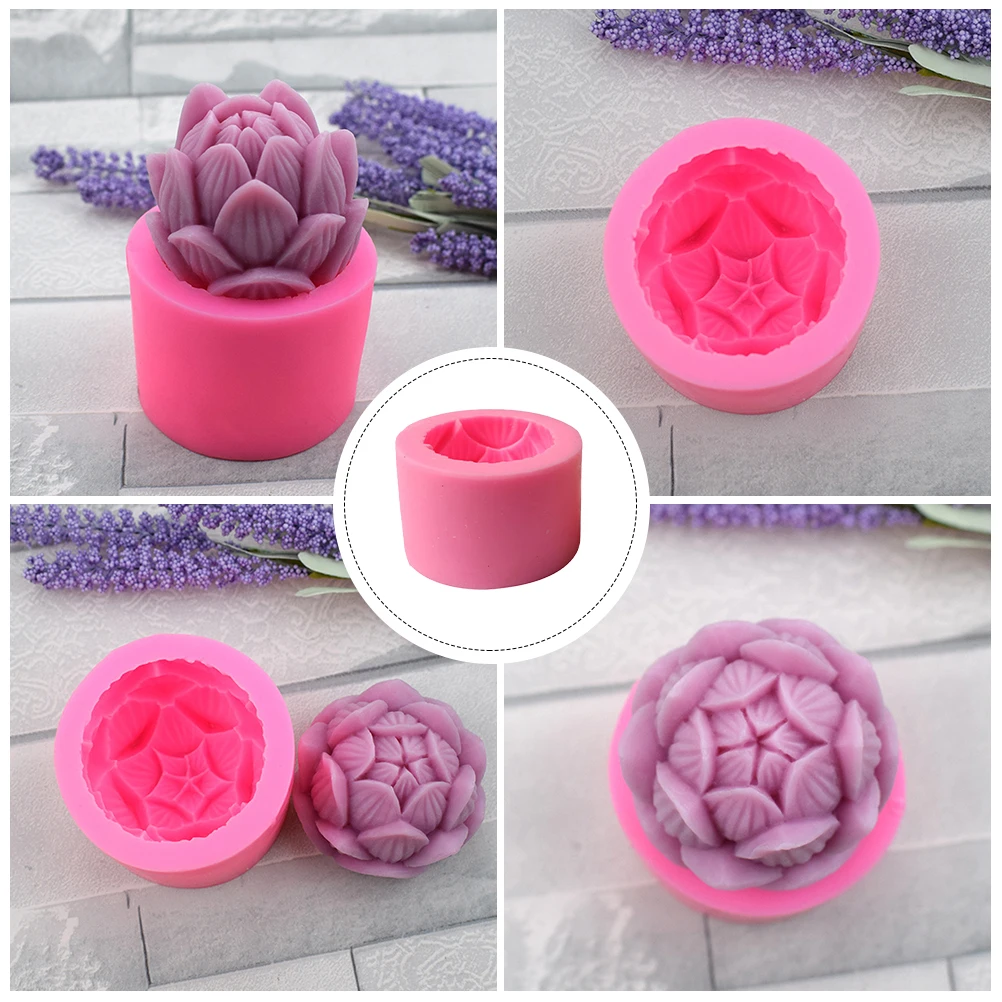 

1pc Silicone Lotus Mold Reusable Diy Soap Wax Resin Craft Aromatherapy Flexible Heat Resistant Easy Clean