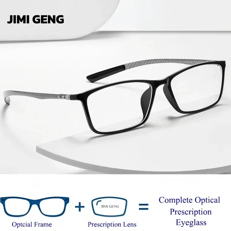 

2025 Men's New TR90 Glasses Frame Ultra Light and Comfortable Square Glasses Reading Anti Blue Light Prescription Glasses