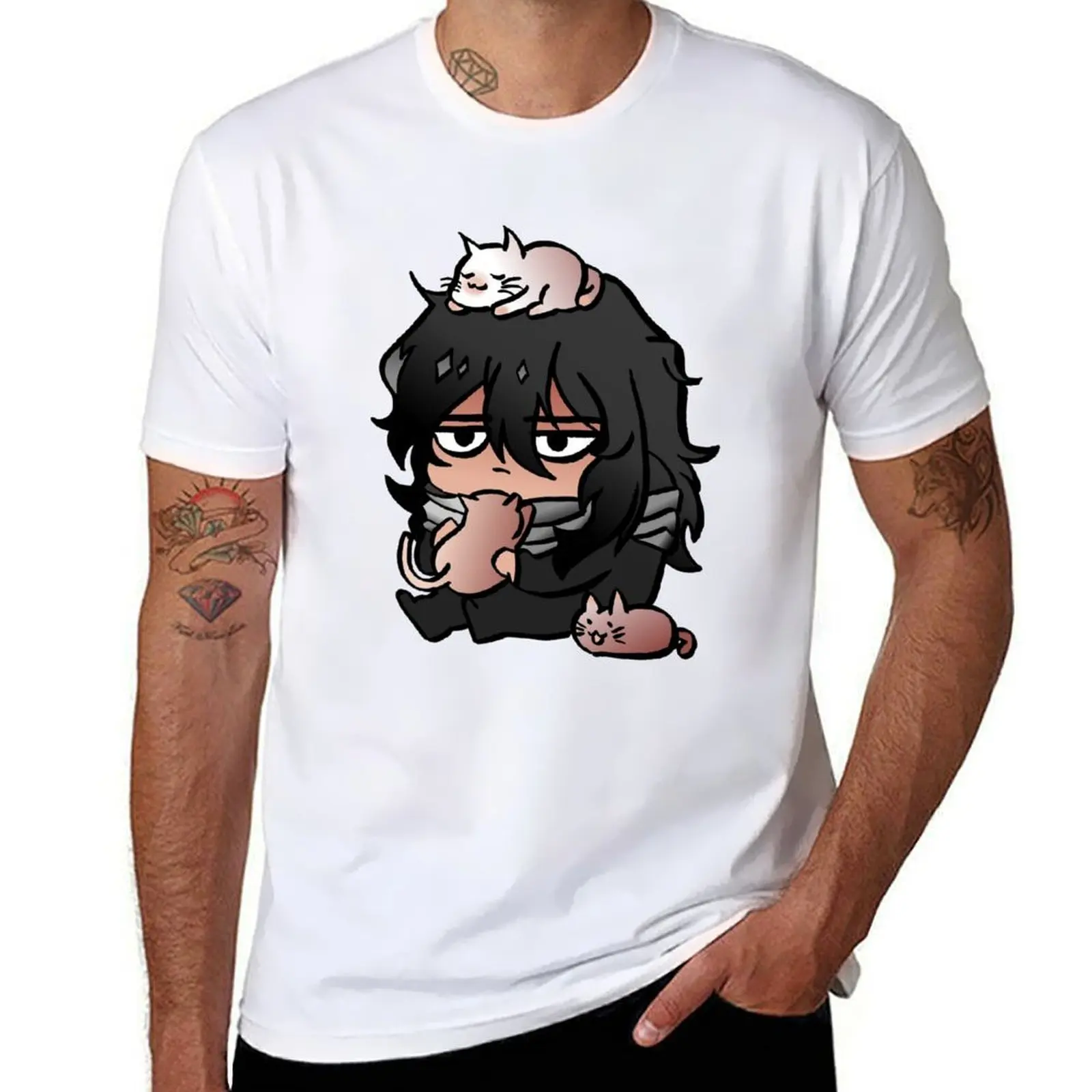 

humor men AIZAWA T-Shirt shirts CAT t funny personalised cotton shirt 100% t dark t shirt