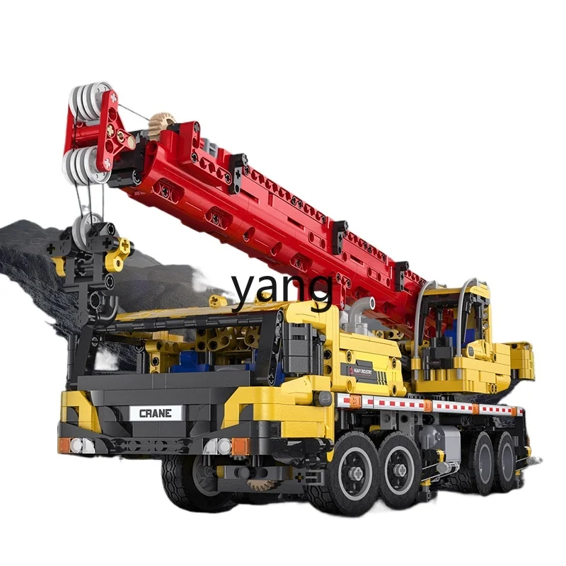 CX Mobile Crane Assembling Building Blocks Engineering Electric Remote Control Lifting Crane Model Toy Car