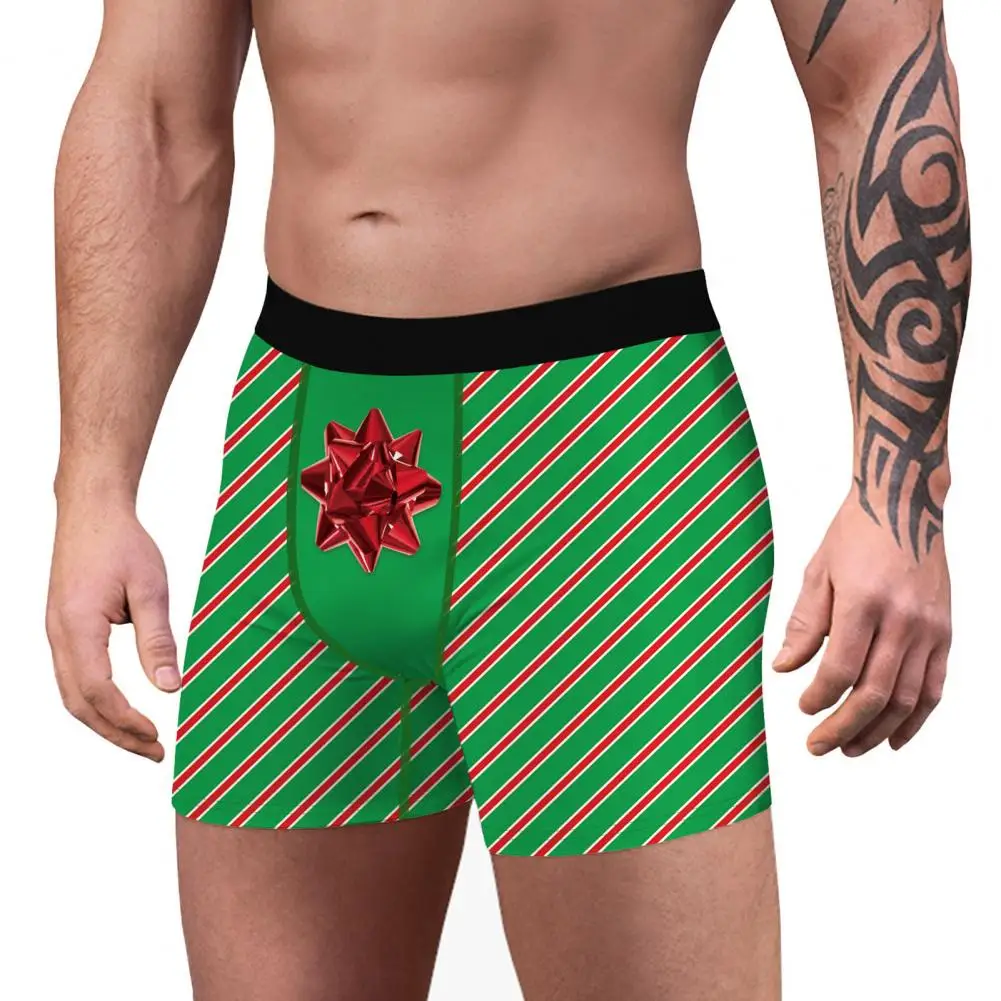 Men\'s Christmas Boxers Briefs 3D Print Aseptic Festive New Year Men Boxers for Party Men Boxers Comfy Underwears Underpants