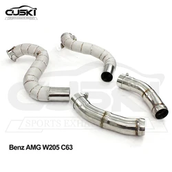 CUSKI Downpipe For Benz AMG W205 C63 2015-2017 4.0T High Flow Through/With ternary With Cat performance Exhaust System