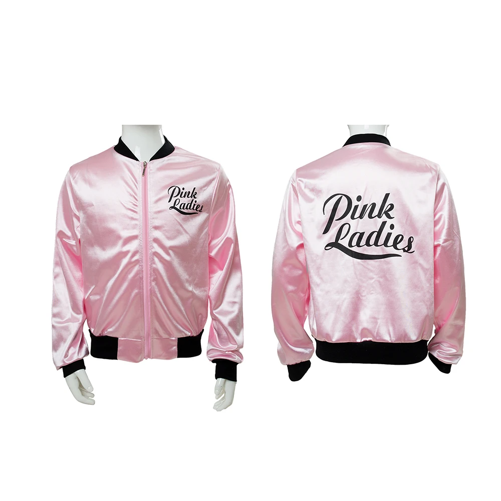 Adult Kid Women Grease Pink Lady Coat Jacket Costume Letter Printed Long Sleeve Girls Baseball jacket Cosplay Halloween Costumes