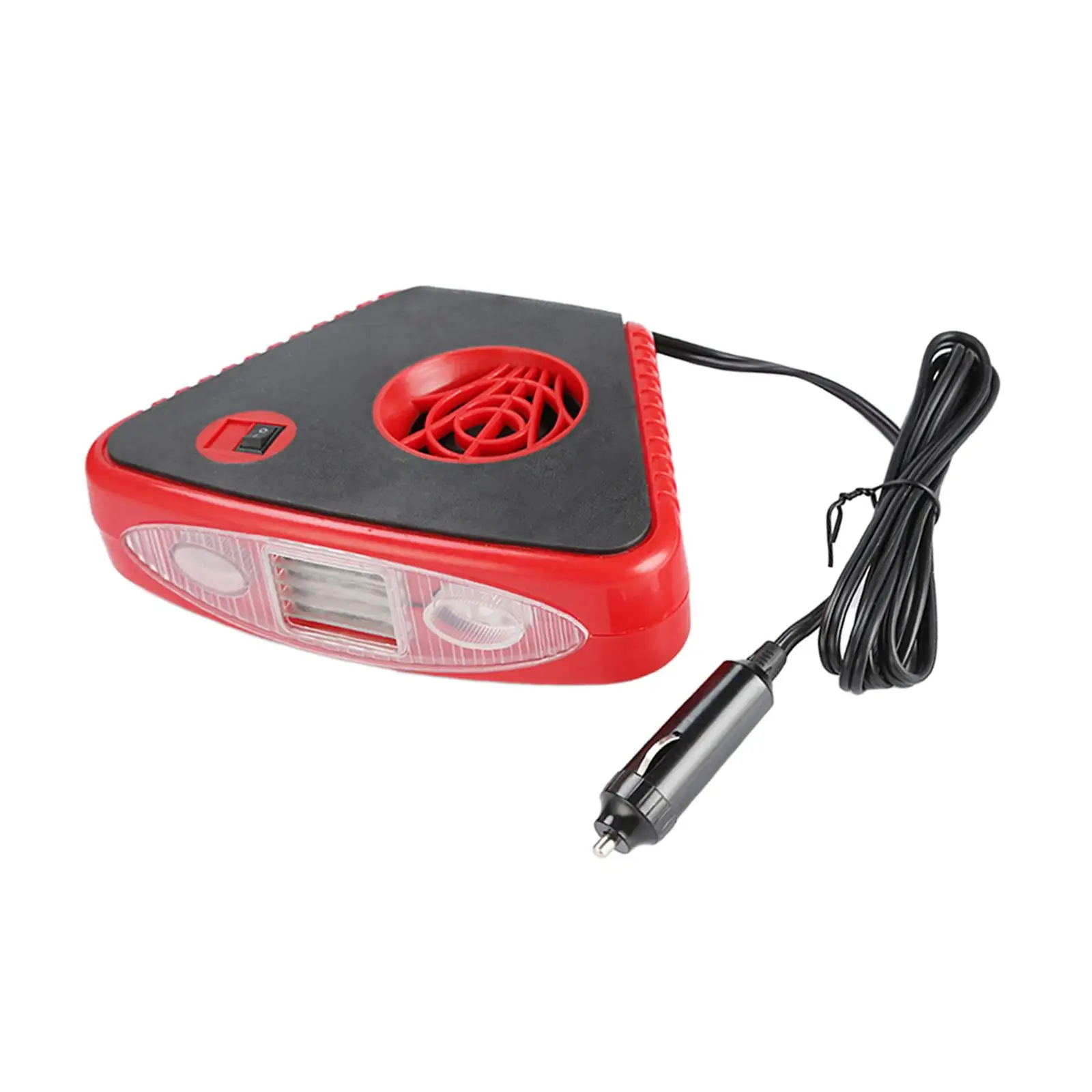 مروحة سخان السيارة المحمولة مع الضوء ، مقبض قابل للطي ، 360 درجة للتدوير ، اكسسوارات السيارات ، متعددة الوظائف ، 12 فولت ، 150 واط