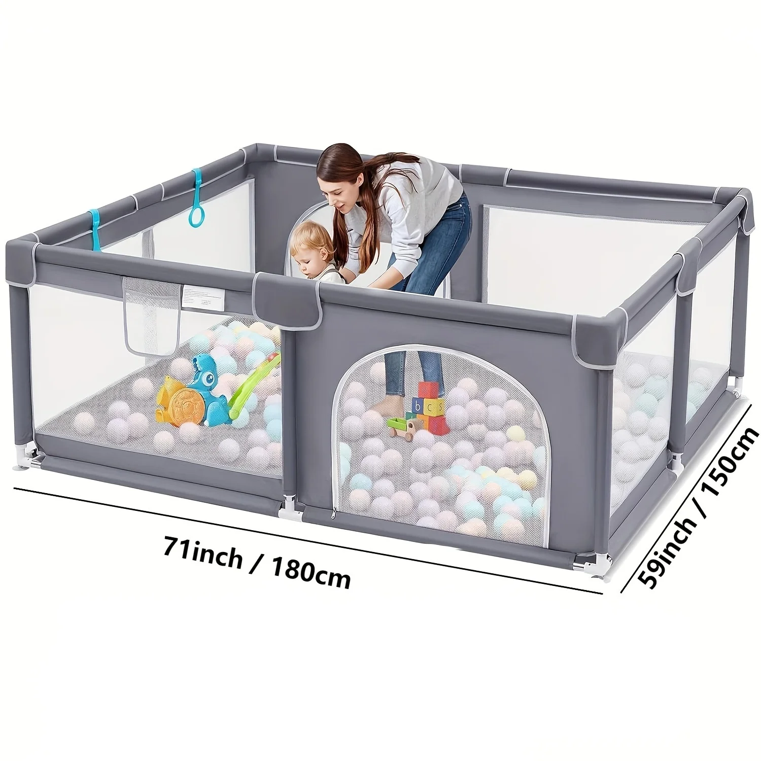 Baby Playpen and Playard, Extra Large Play Pens for Babies and Toddlers, Portable Baby Fence Area for Toddlers and Pets to Indoo