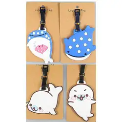 Nette Anime Blau Whale Octopus Dolphin Gepäck Tags Tasche Reise Zubehör