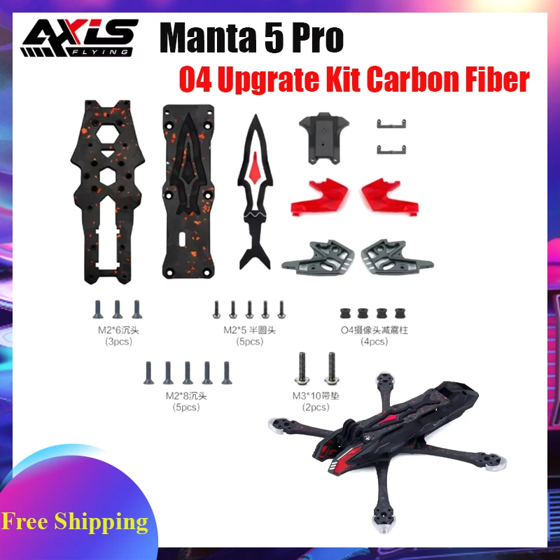 

Axisflying Manta 5 Pro 5inch DC/Squashed X O4 Upgrate Kit Carbon Fiber Frame for 5inch FPV DIY Drone
