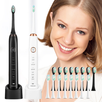 Electric Sonic Toothbrush with 8 pcs Replacement Heads Rechargeable Waterproof Electronic Tooth Brushes Adult Tooth Cleaner