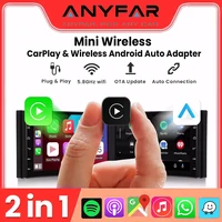 Dongle inalámbrico CarPlay 2 en 1, adaptador inalámbrico para Android Auto, caja inteligente AI, sistemas inteligentes para coche con CarPlay con cable