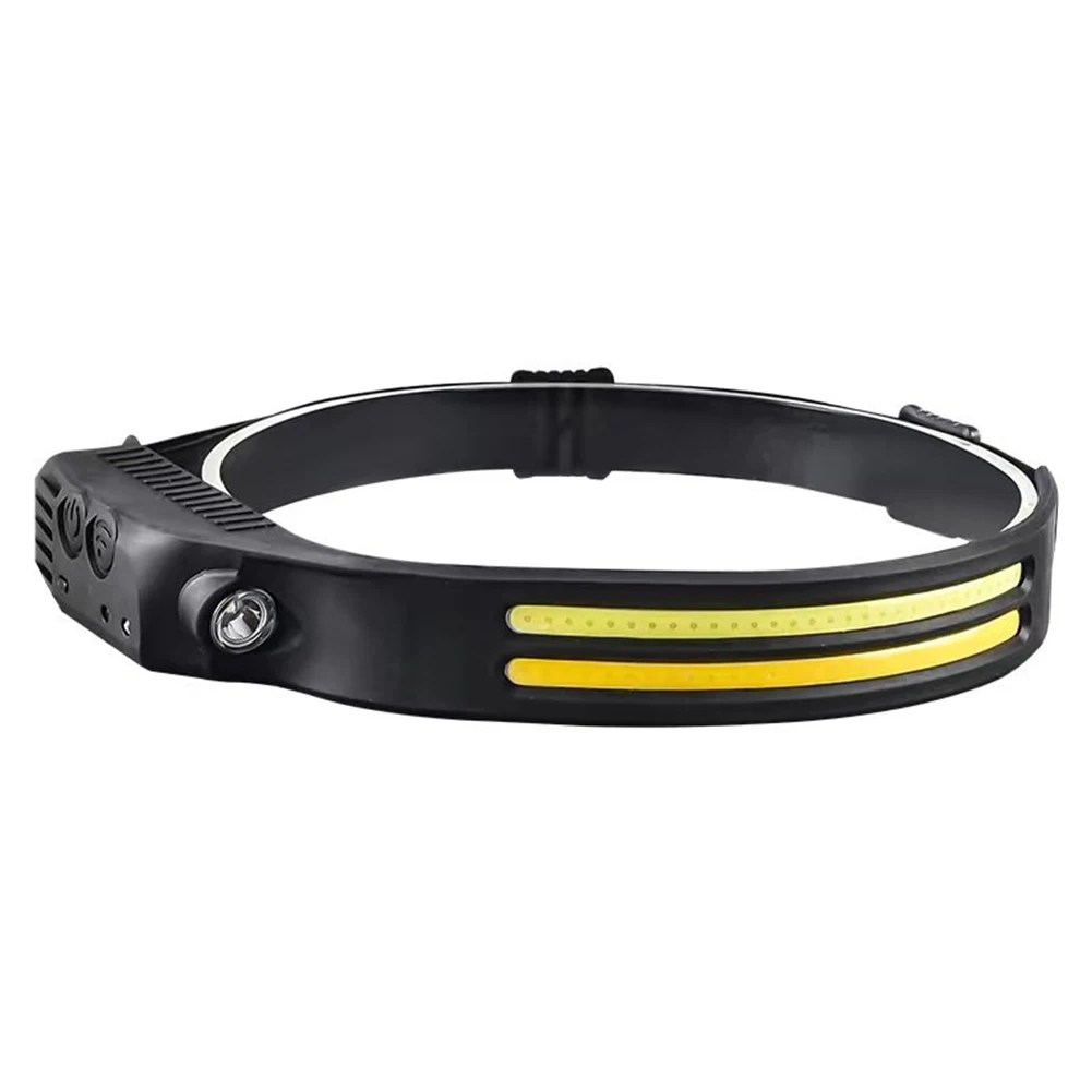 1pc COB LED Headlamp Headlight Torch Flashlight Work Light IPX4 Waterproof Outdoor HeadLamp 3 White Light Modes USB Rechargeable
