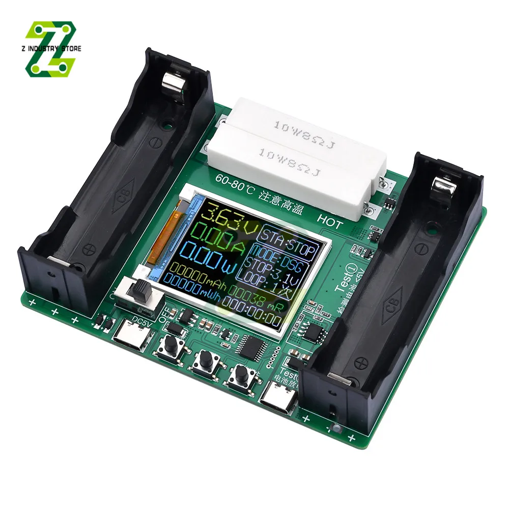 18650 Lithium Batterij Capaciteit Tester Module Lcd Digitale Display Capaciteit Module Meting Interne Weerstand Detector