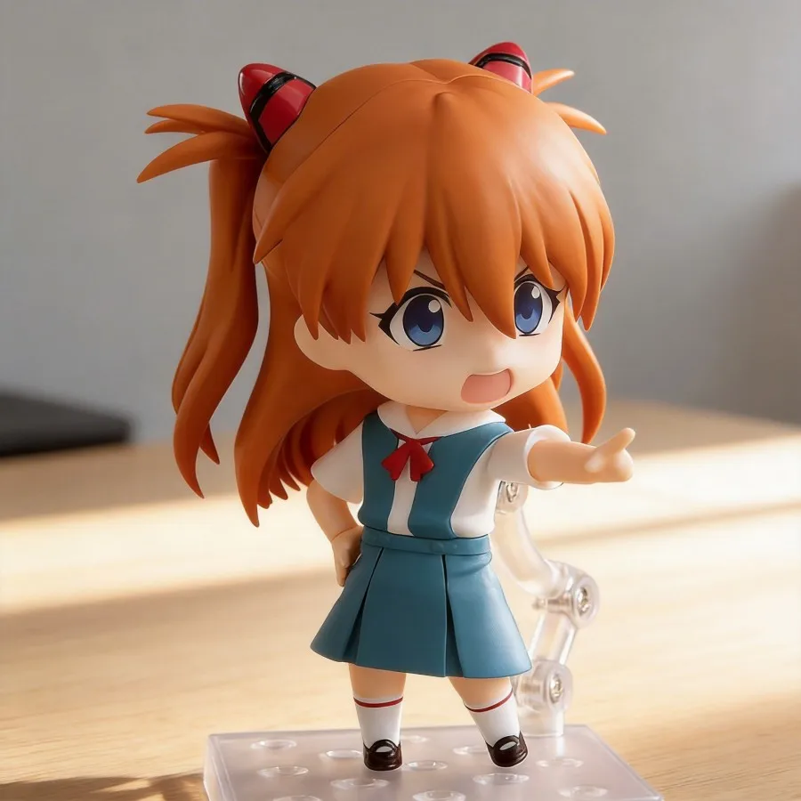 

Neon Genesis Evangelion Asuka Q Version Action Figure Face-changing Doll Collectible Model 10cm