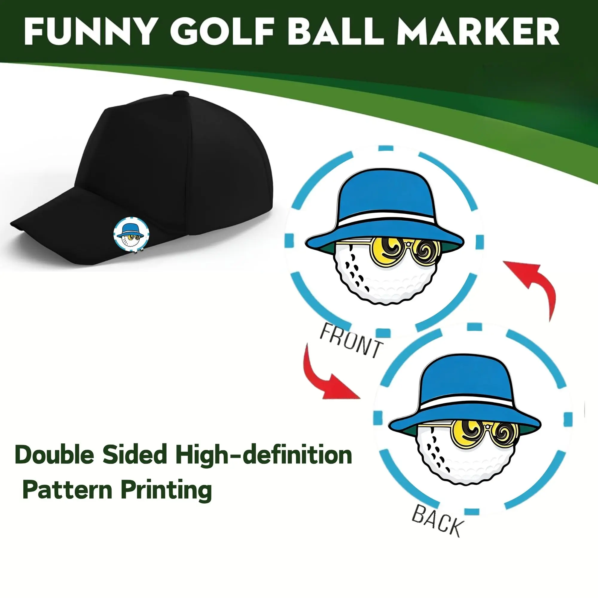 6 Pcs Funny Golf Ball Markers  - Golf Poker ABS Markers for Golf Hat, Perfect for Father's Day Great Gift For Golf Lovers