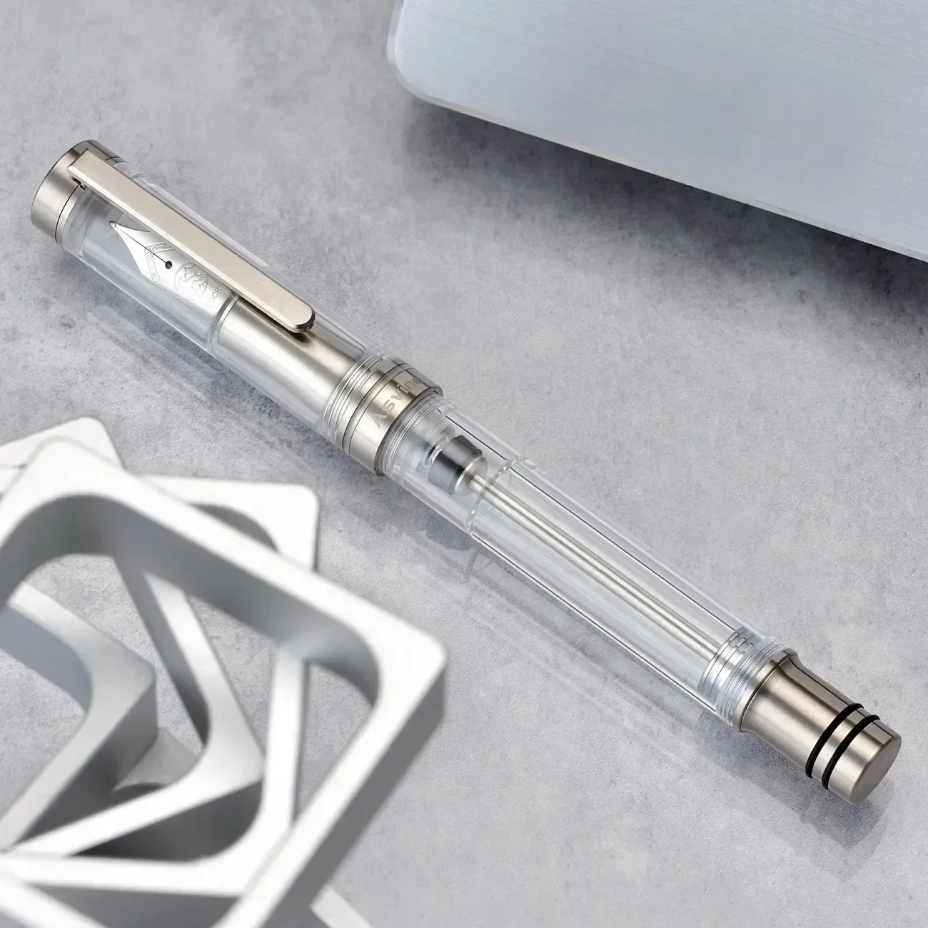 

Asvine V200 Piston Fountain Pen EF/F/M 0.38/0.5/0.7MM Bock Nib, Transparent High Quality Imported Resin Stationery Student