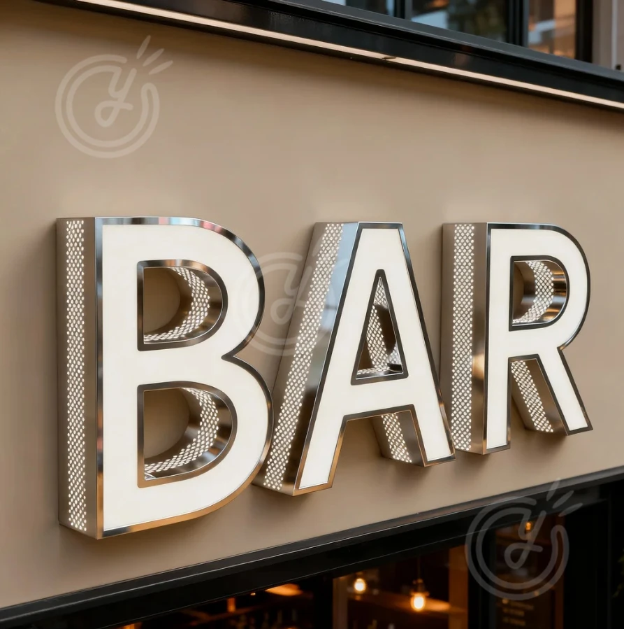 شعار Led رسائل مضيئة كبيرة علامات معدنية ضوء إلكتروني تسجيل مخصص الأعمال الإعلان النيون العلامة التجارية الزخرفية مضيئة 3D