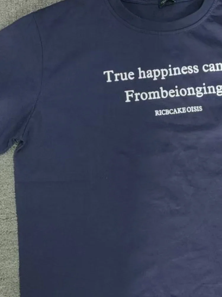 

Американская винтажная хлопковая футболка с буквенным принтом, весенняя повседневная футболка большого размера с круглым вырезом, женская футболка с коротким рукавом для девочек