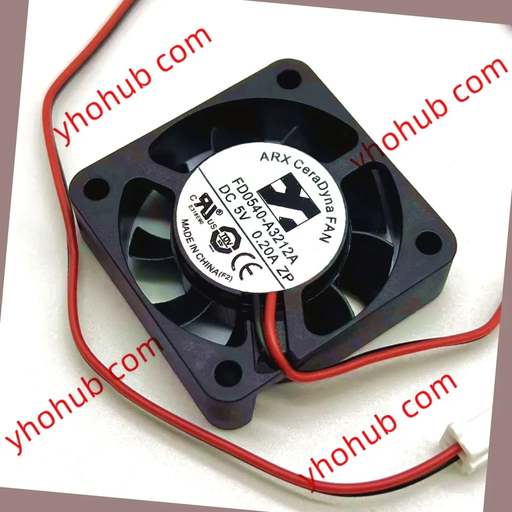 ARX FD0540-A3212A DC 5V 0.20A 40x40x10mm Ventilateur de refroidissement de serveur à 2 fils